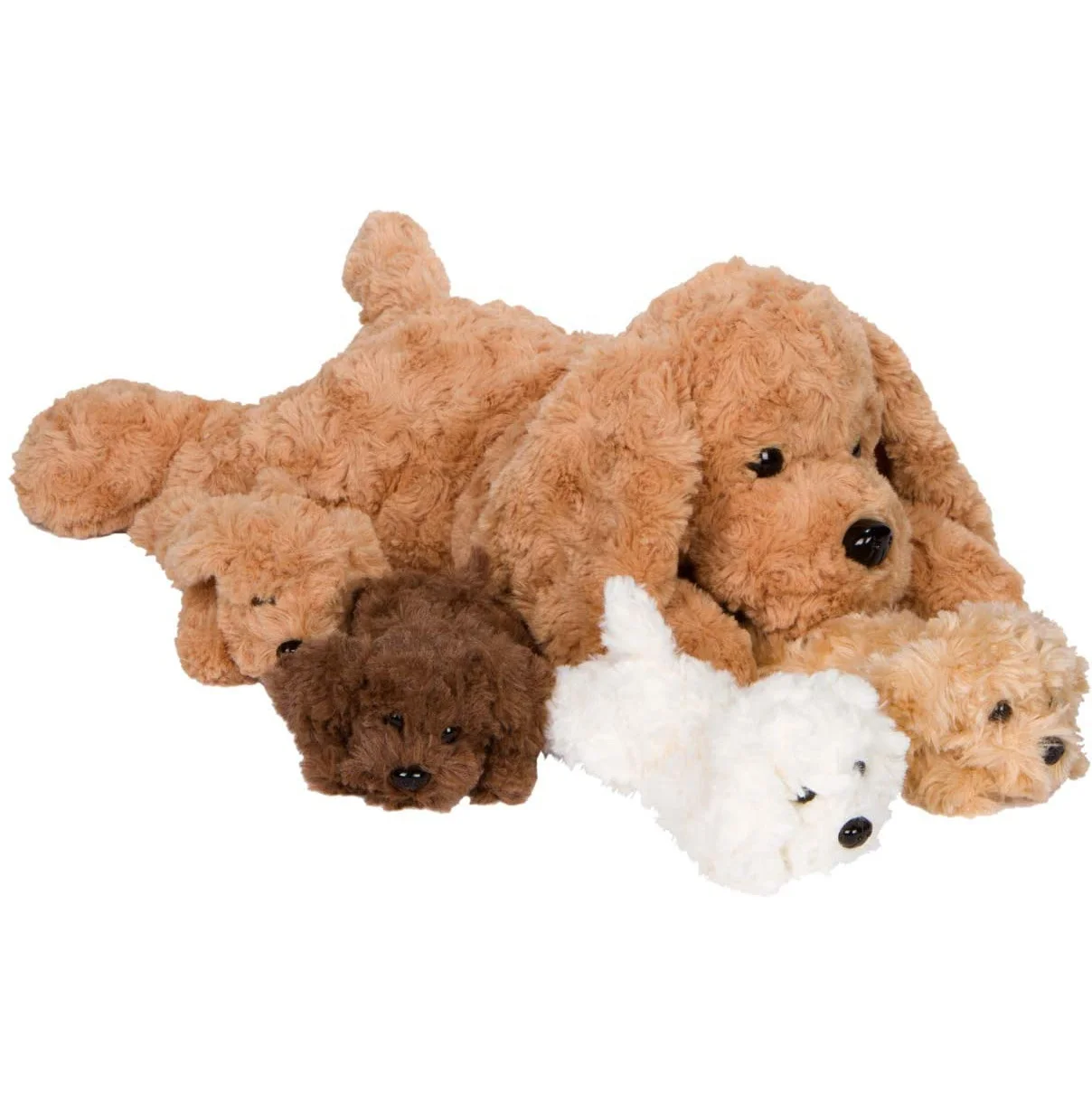 Custom Design Gift For kids Stuffed Mommy Dog with Baby Puppies Labrador Soft Puppy Stuffed Animal Toys