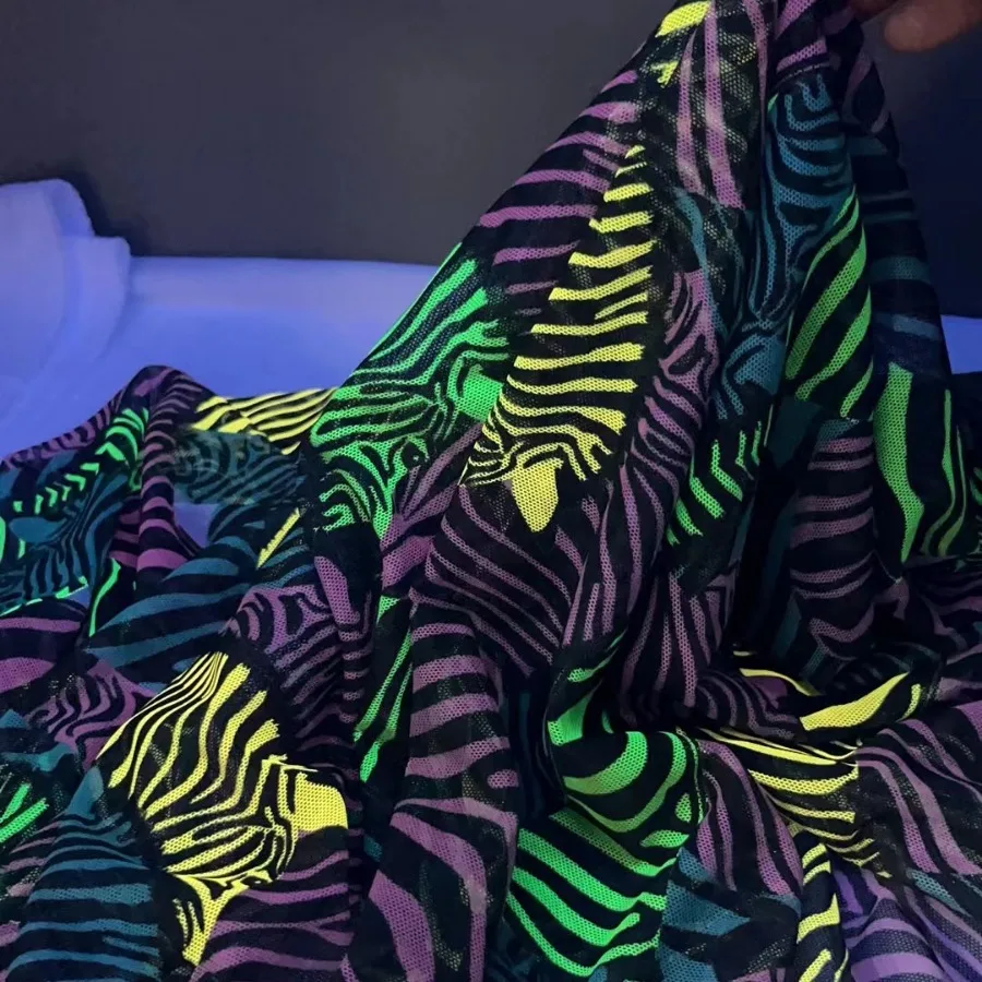 High visibility fluorescent digital printed sheer fashion sarong beach wrap fabric