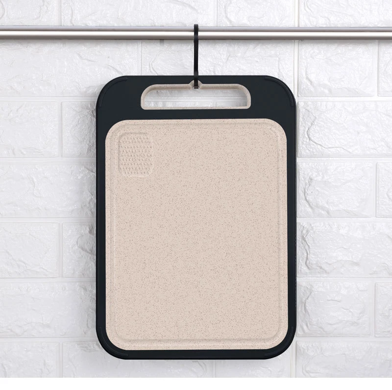 Double-Sided Cutting Board Stainless Steel and Wheat Straw PP with Built-in Grater for Kitchen Non-Slip and Easy to Clean
