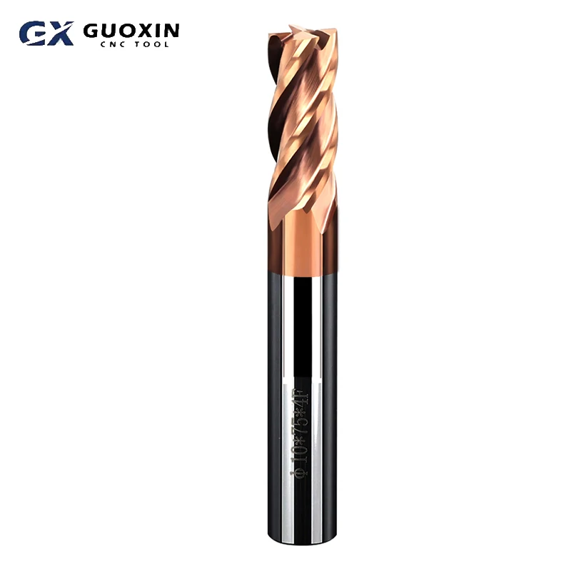 HRC55 flat end mill  cnc machine tool HRC55   4 flute end mills milling cutter Length 200 mm