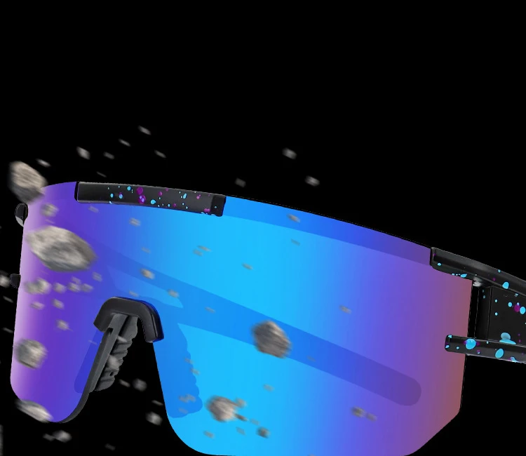 New Big Frame Flat Top Colorful Sun Glasses Women Windproof Men Sport Sunglasses