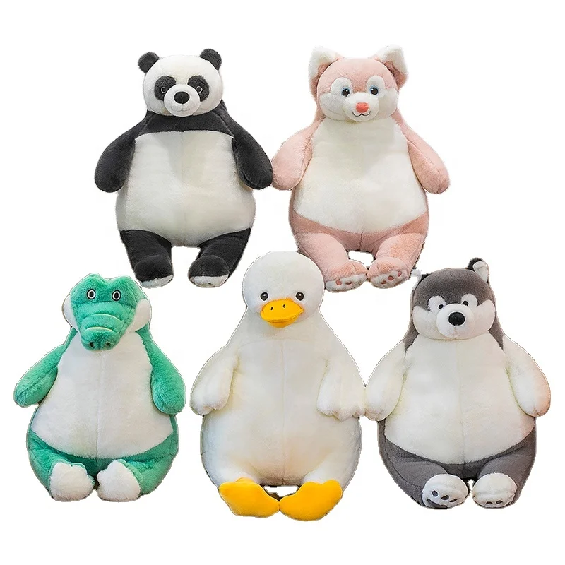 55cm New Super Soft Cute Cartoon Animal Panda Husky Dog Crocodile Duck Tiger Stuffed Plush Toy Pillow almohada de felpa
