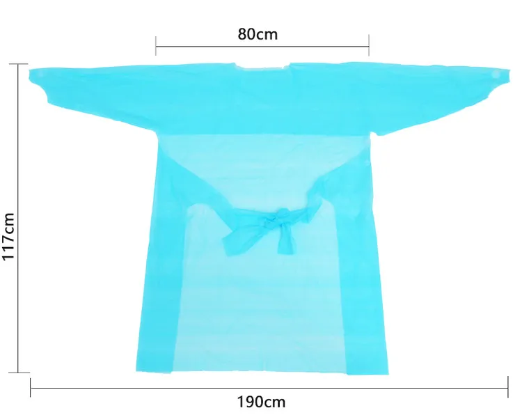 
CPE Apron Disposable Long Sleeve custom Isolation Anti-static Clothing Aprons 