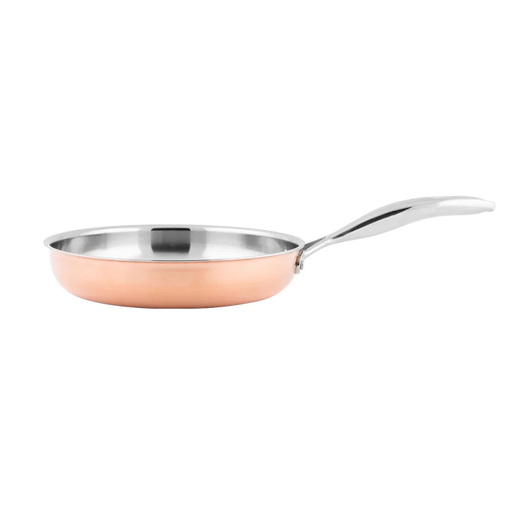 Amazon Hot Sales Triply Copper Pan Set Stainless Steel Pans Durable Cookware Saute Pan