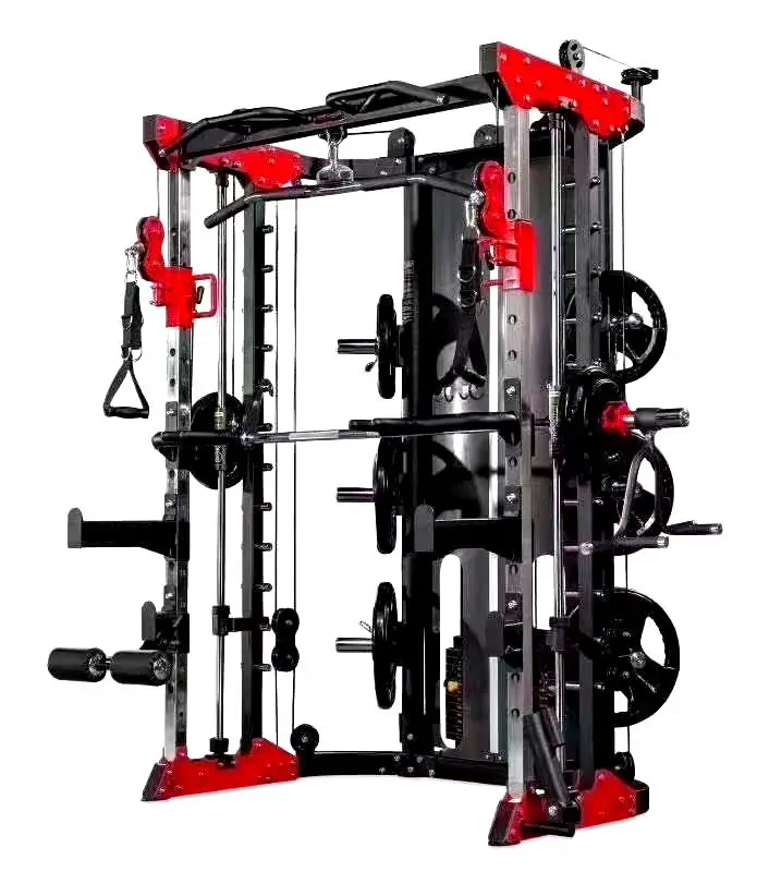 Multi-Functional Power Squat Rack and Smith Machine Home Gym Equipment for Workout Training Shoulder Chest Leg Press Fitness