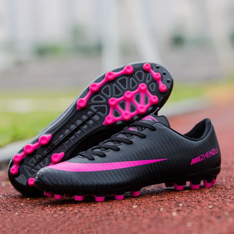 Knit Soccer Shoes Men Sneakers Training Ankle Ag/tf Outdoor Cleats Futsal Shoe Spike Women Crampon Football Turf Boots Kids