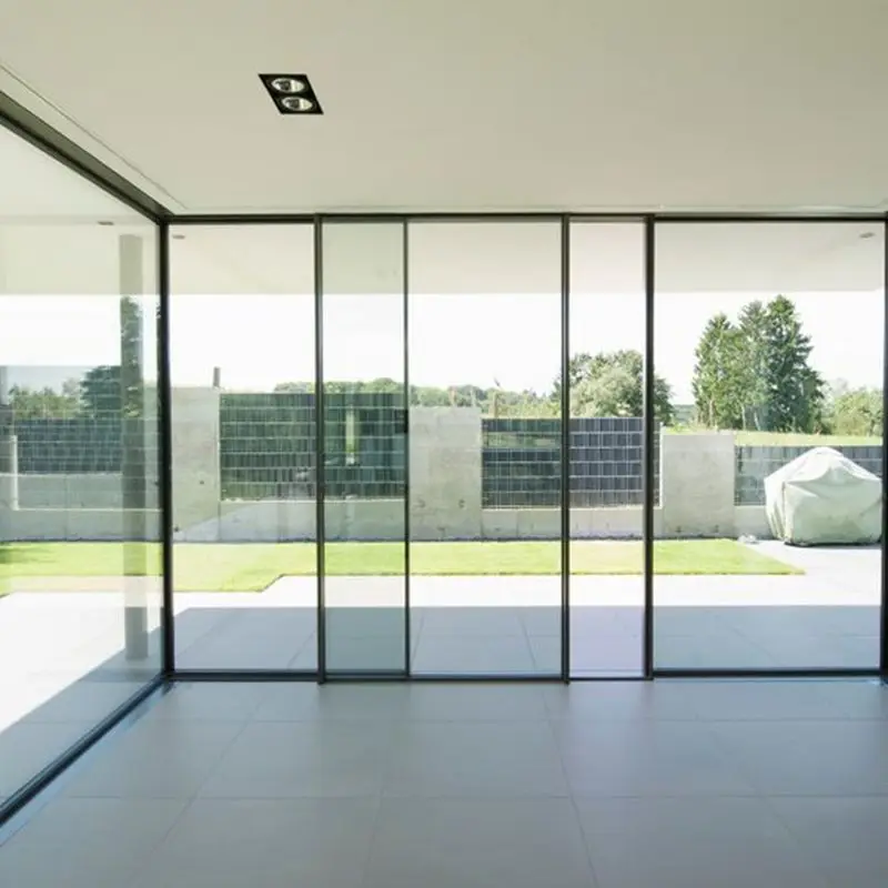 ZMR Роскошная тонкая раздвижная дверь наружная дверь алюминиевая дверь