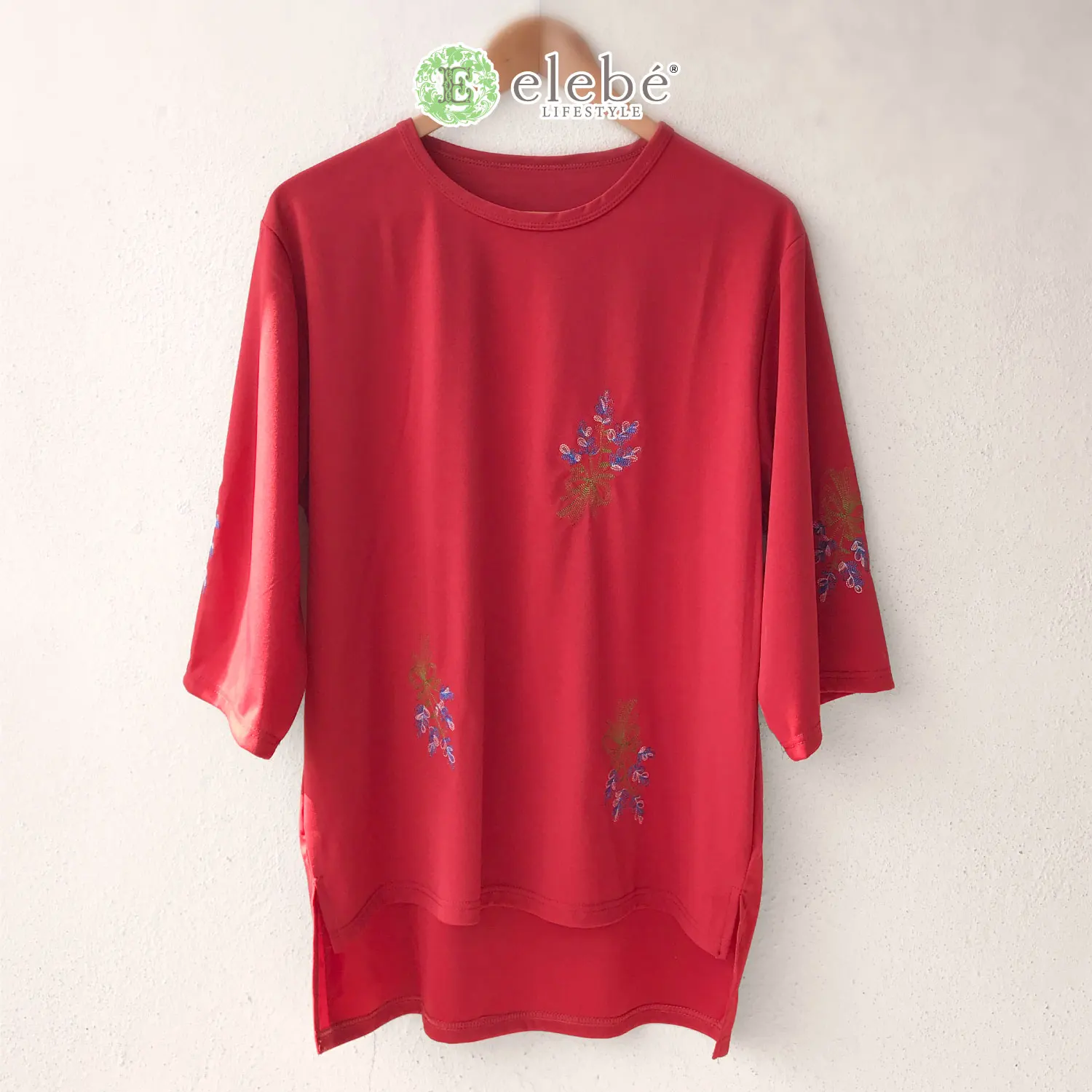 Простота в носке женские рубашки свободного размера оптовая продажа красная блузка дизайн премиум-класса бесжелезная из Малайзии