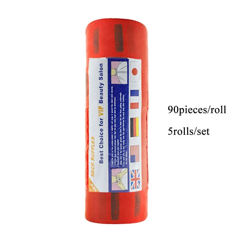 Factory price waterproof  Barber Neck Strips for Haircut, Salon Accessories Disposable ruffles roll Paper Barber Neck Strips