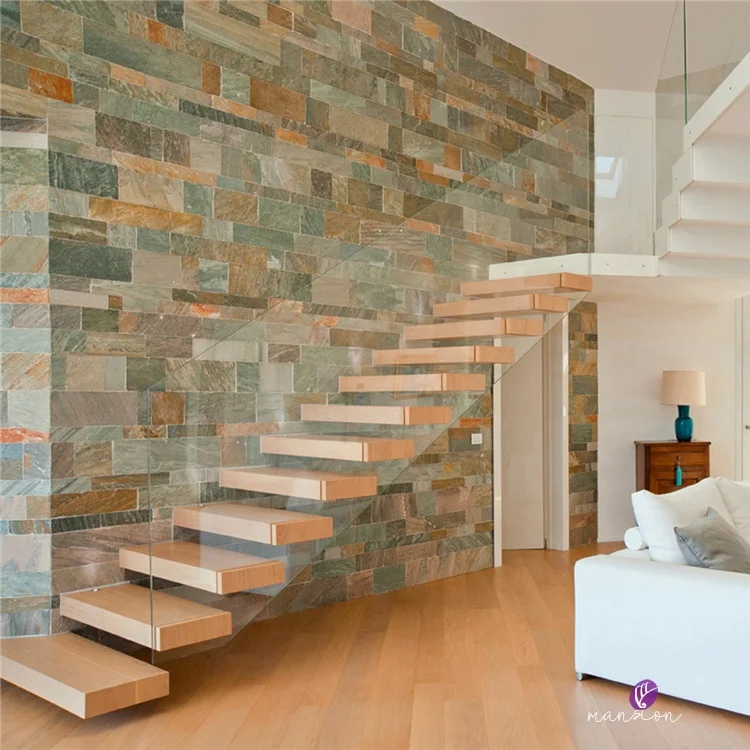 Современная плавающая лестница с невидимым стрингером