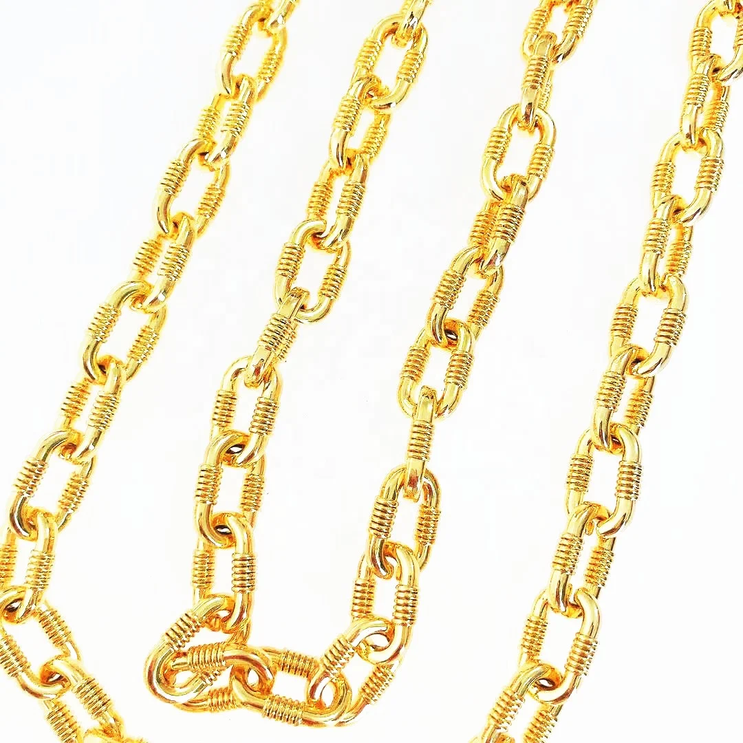 wholesale copper 18k gold plated jewelry making hiphop chains fashion bronze luxury DIY designer necklace bracelet bag chain
