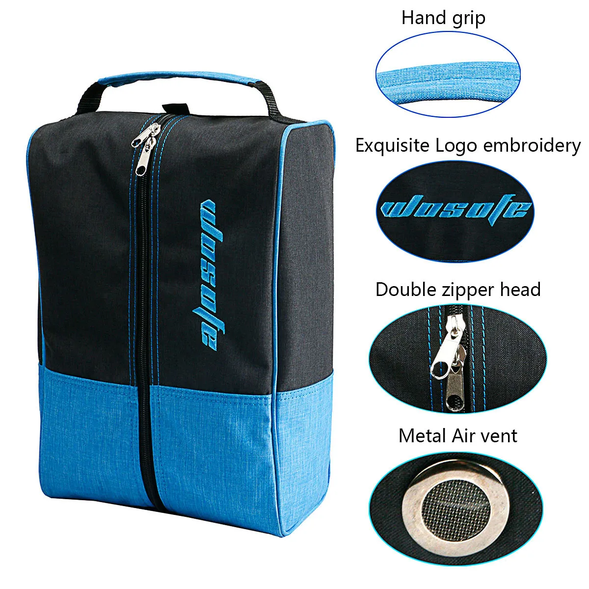 wholesale custom dustproof Portable zippered traveling shoe pouch bag breathable golf shoes bag