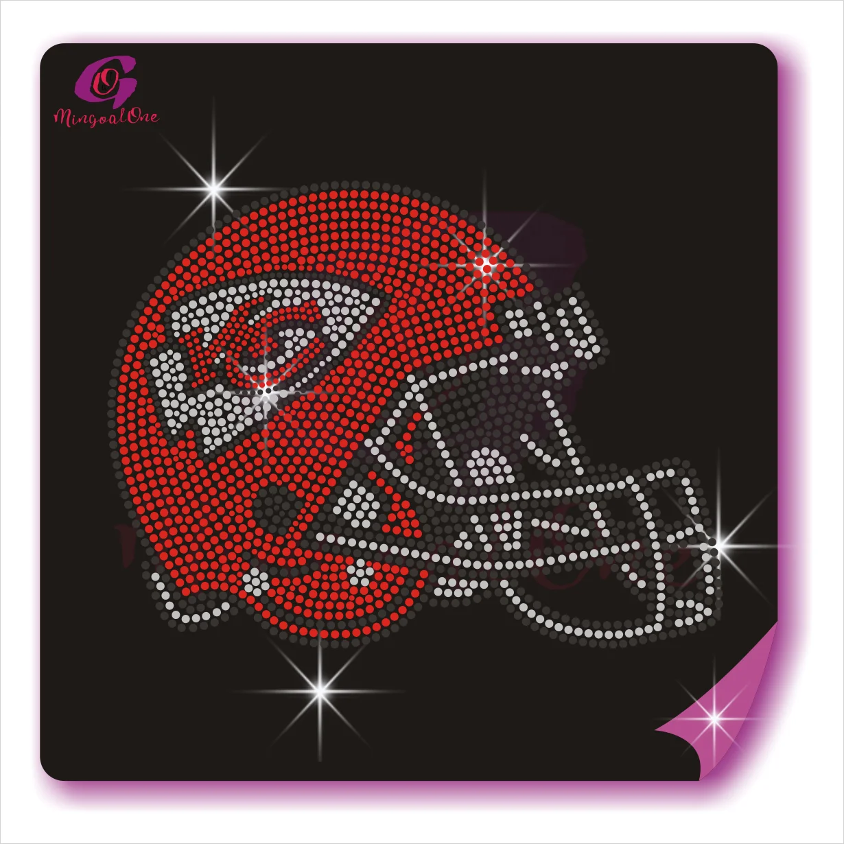 Recommend Fashion Teams Logo Bling Crystal Hot Fix Rhinestone Transfer Designs Custom NFL Rhinestone Iron On Motif