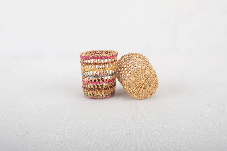 
Unique Rustic Boho Style Rattan Wicker Flowers Vases for Home Decor 