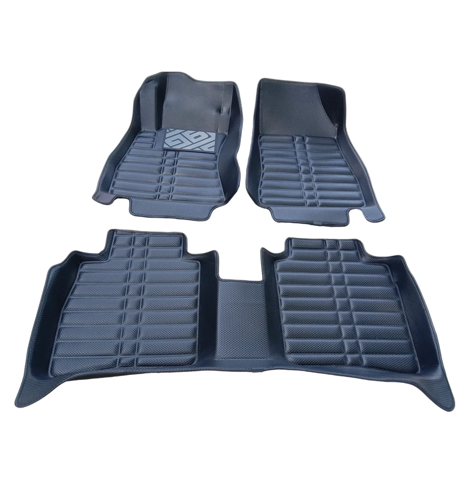 Wholesale full set of car mats, waterproof non-skid diamond leather deep dish matting.
