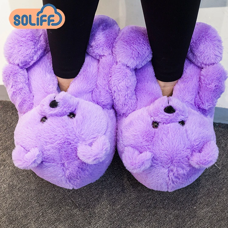 Teddy bear slippers new arrivals Plush New Style Slippers House Women Girls Teddy Bear Slippers