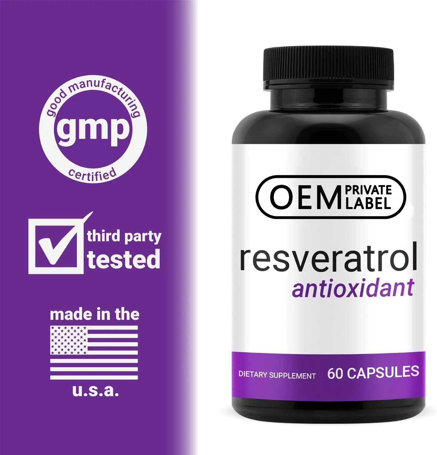 Healthcare Supplement Manufacturer Polygonum Cuspidatum Trans Resveratrol Supplement Resveratrol 98% Capsules