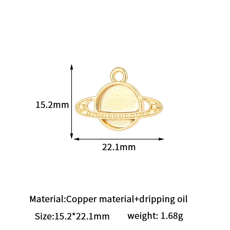 New Fashion Jewelry Making Charms Star Moon Sun Saturn 14k Gold Pendant Bee Enamel DIY Jewelry Findings