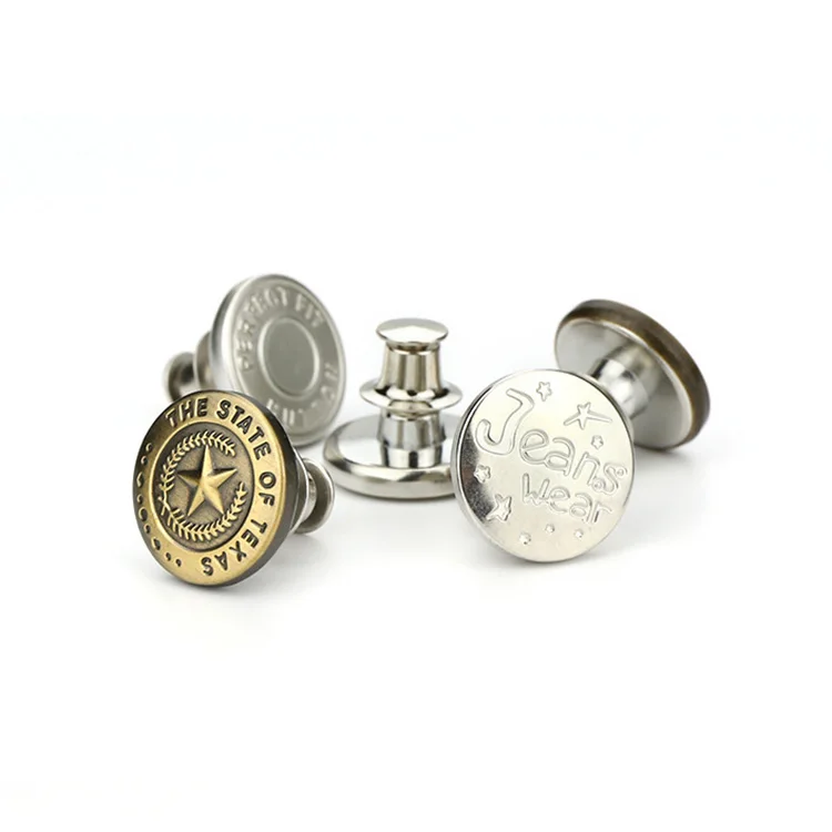 Factory customized pants adjustment metal shank button metal buttons for clothing