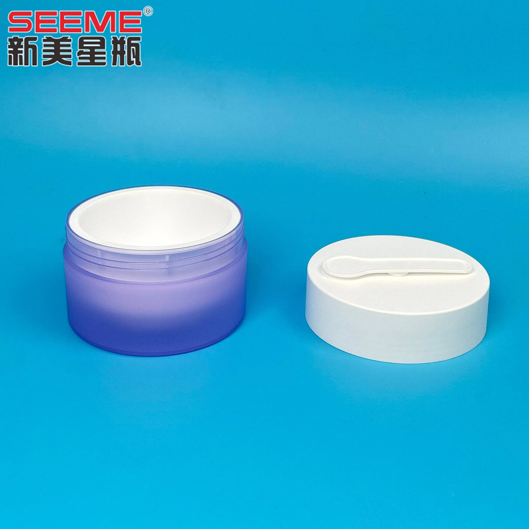 100ml plastic  PP double wall  cleansing cream jar with spoon