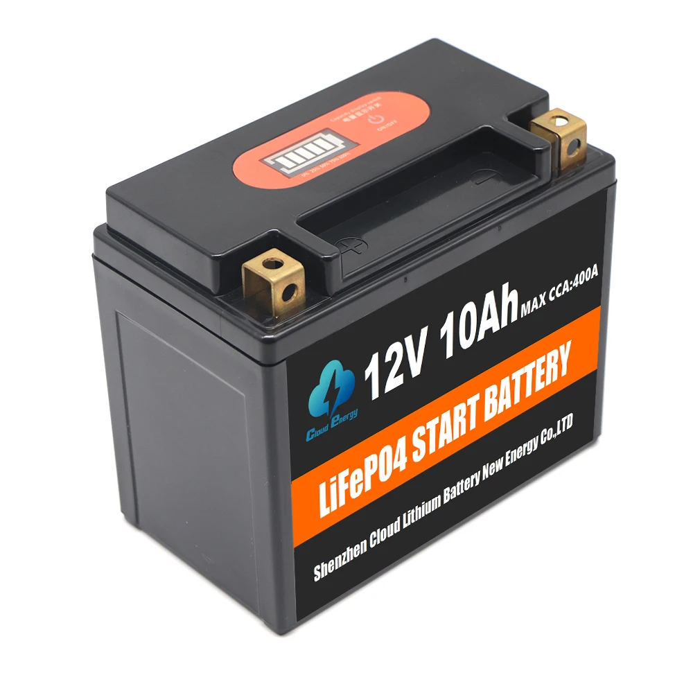 12V 10Ah Lifepo4 Rechargeable Battery Pack For 125-2500cc Motorcycle battery or Engine starting battery