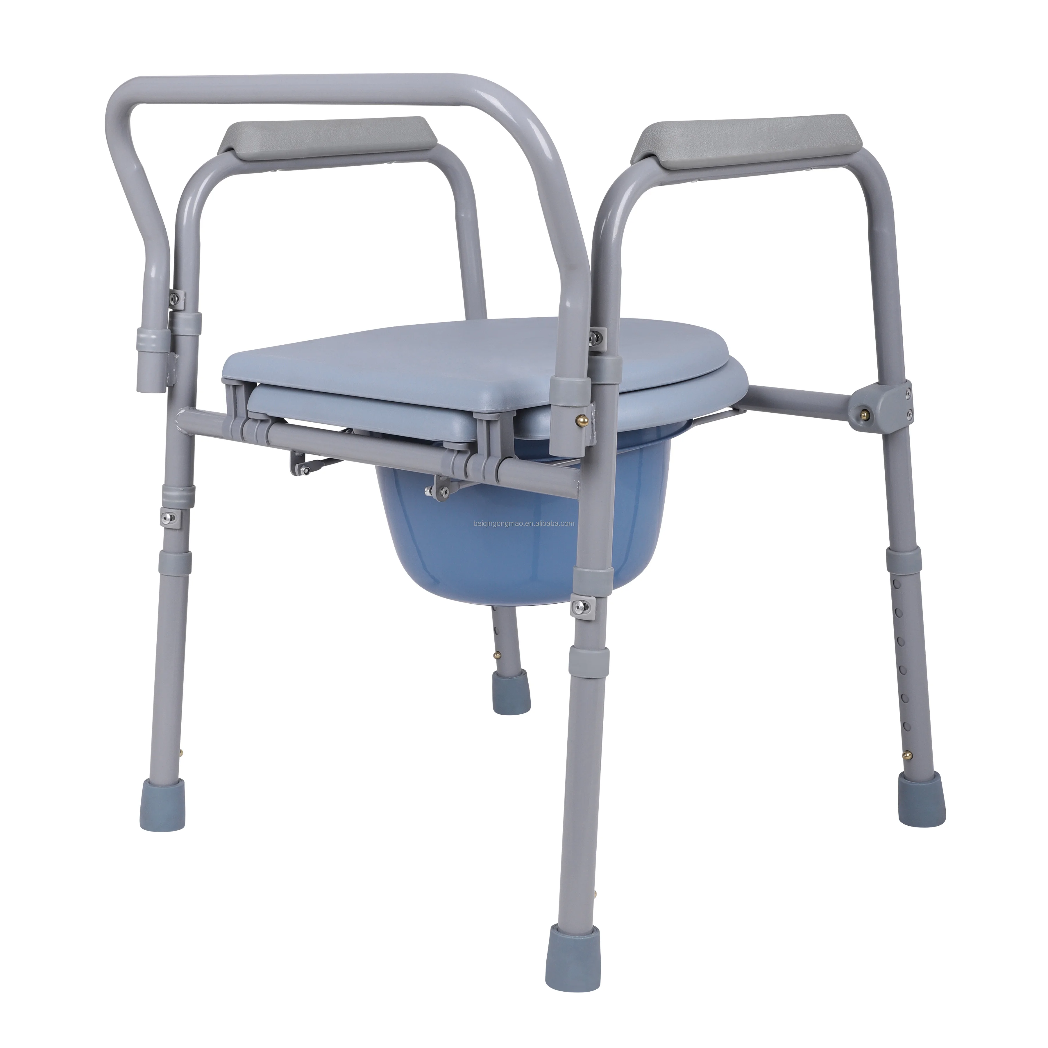 BQ600A  folding plastic commode chair with toilet seat commode chair with handrail bucket toilet