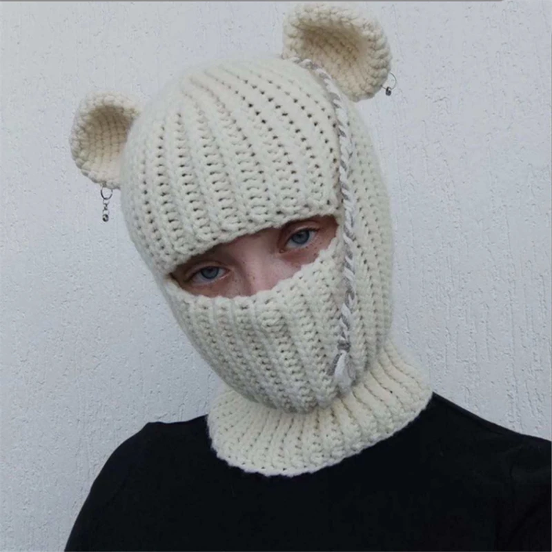 2023 Custom Logo Bear Ears Style Designer Balaclava Face Ski Mask For Men And Women