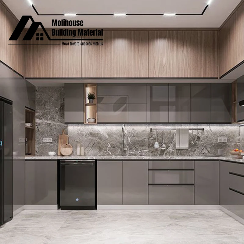 Ready To Assemble Modern Kitchen Cabinet Kitchen Furnitures Design Wood Veneer Kitchen Cabinet Set With Islands