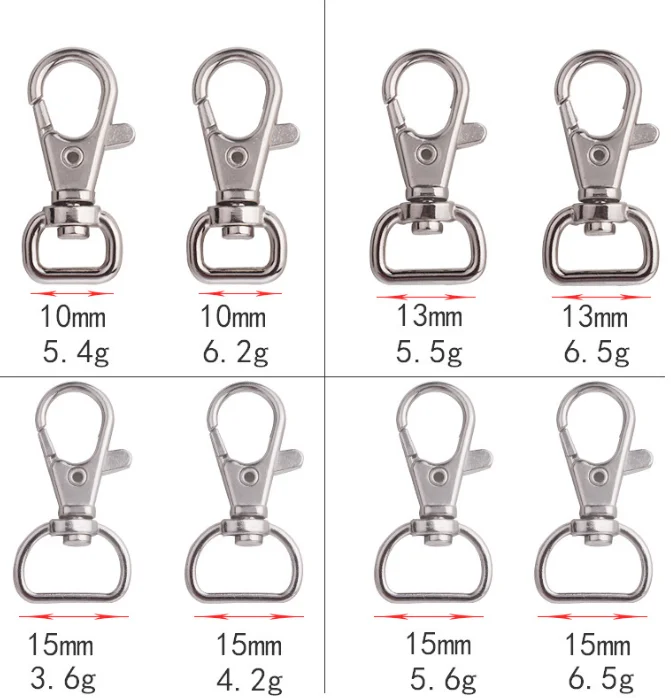 Nickle Plated Lanyard Keychain Lobster Clasp Swivel Trigger Snap Hook