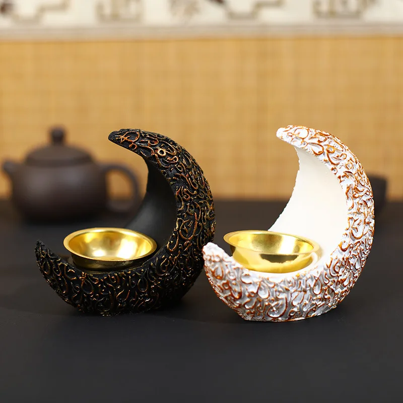 Buy Middle East Rmandan celebration event decoration Muslim moon candle holder aromatherapy creative resin incense burner CH001
