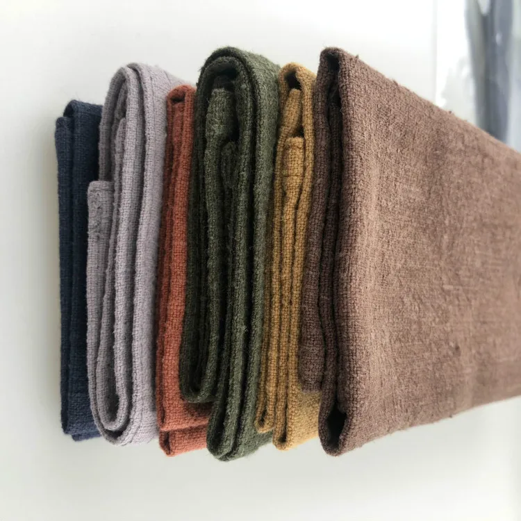 Plain linen tea towels Yarn-dyed Solid colorful Tea Towel Kitchen Cleaning Cloth Dish Towel