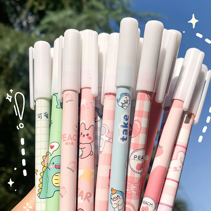 Hot Selling Promotional Kawaii Eraser Gel Pen 0.5mm Multi-color Ink  Gel Pen