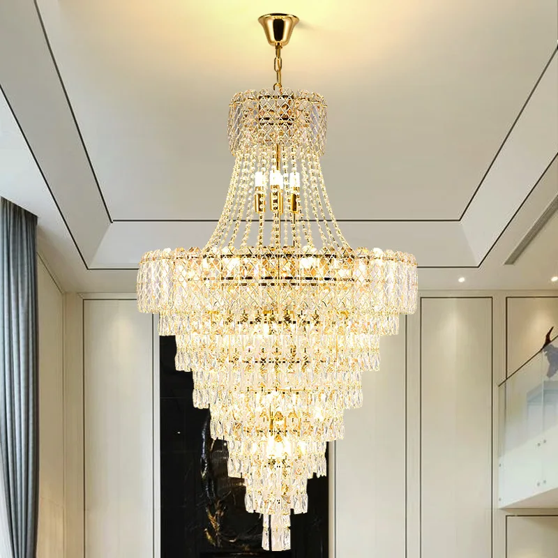 Living Room Villa Crystal Decorative Chandelier Modern Pendant Luxury Large K9 Crystal Chandelier Ceiling Luxury Hanging Lights