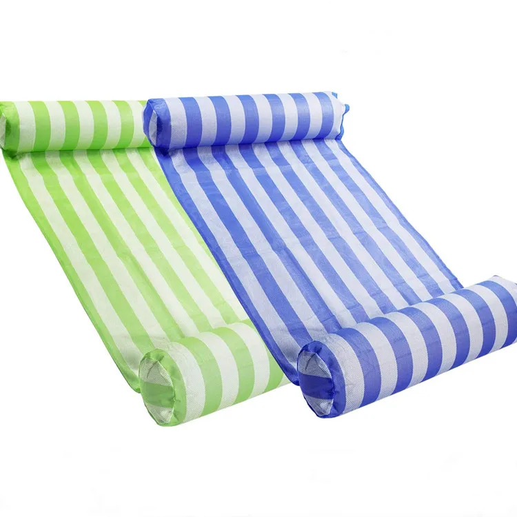 Inflatable Pool Lounger hammock mesh water float pool chair with Pillow floating bed lounge water air mattress