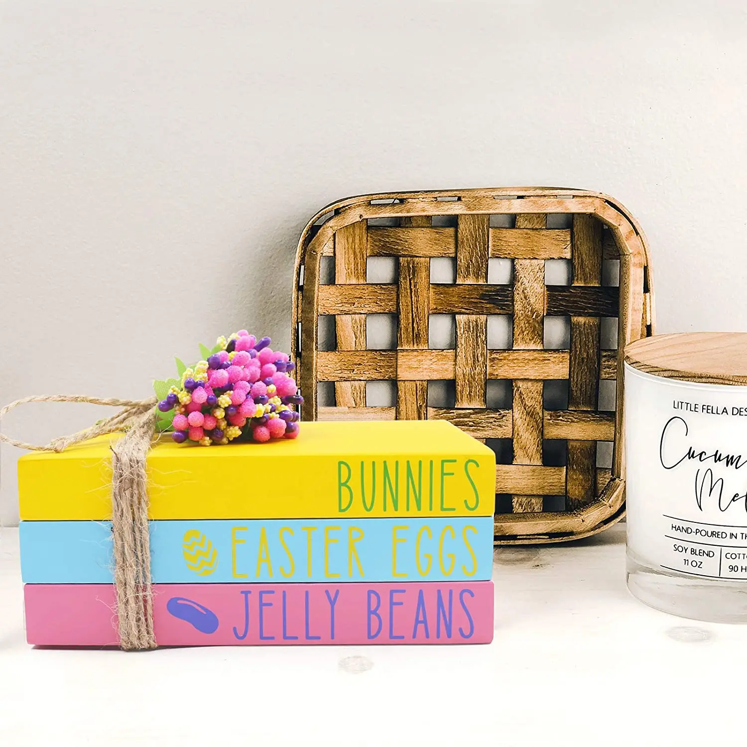 Фермерский многоярусный поднос, Пасхальный кролик, деревянная книга, деревянная декоративная книга