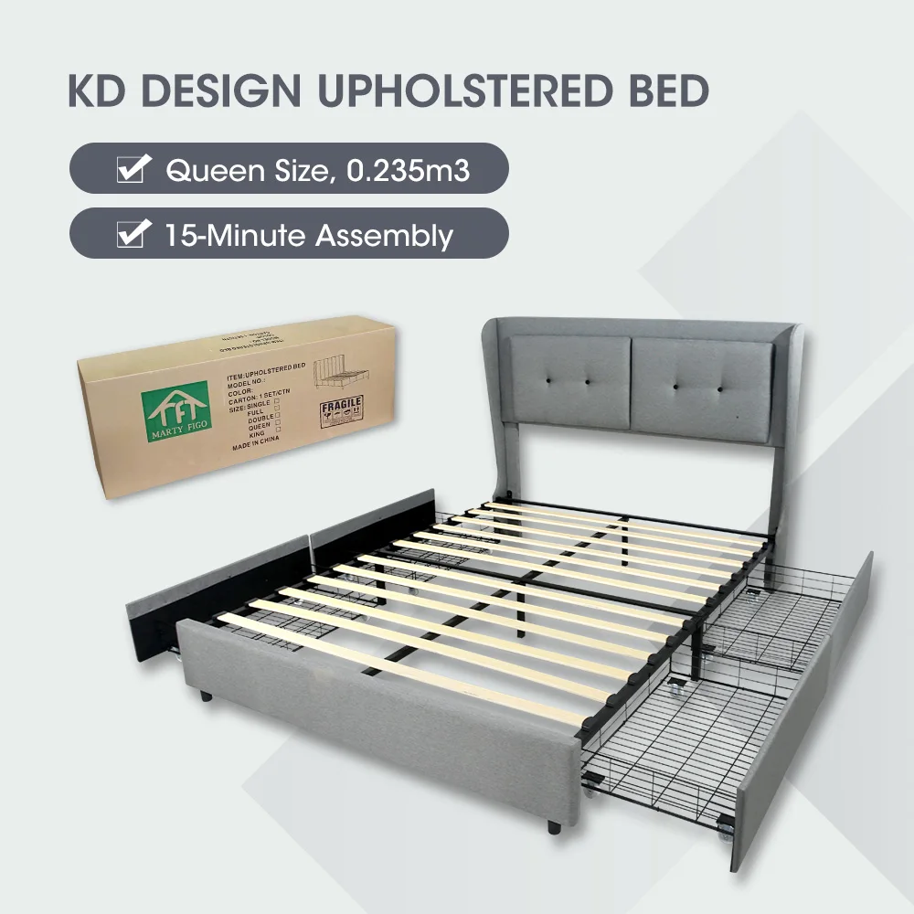 Современный деревянный каркас кровати размера «king-size» с 4 ящиками для хранения кожаная кровать односпальная двуспальная роскошная мягкой обивкой 140x200