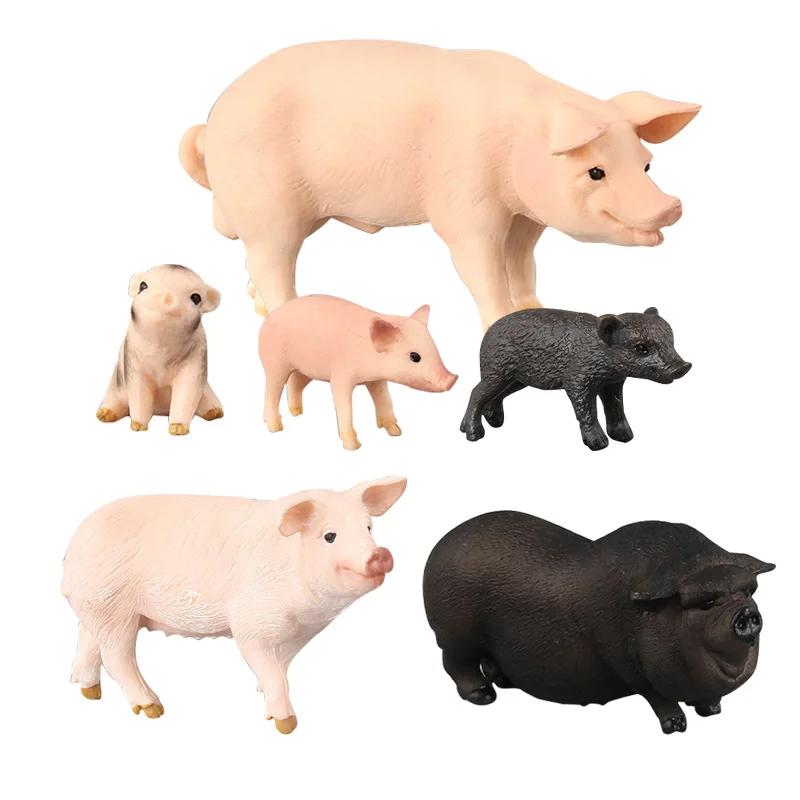 Wholesale other kids poultry farm animal decorations simulation mini model pet pig toy