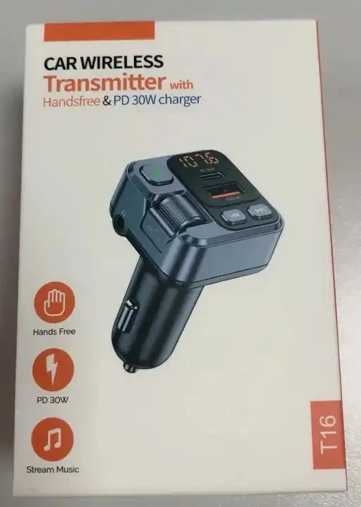 2024 New PD30W Fast Charger Car AUX FM Modulator Handsfree Car MP3 Player Stereo FM Transmitter