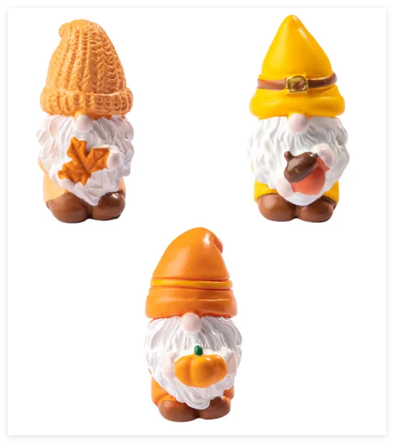 wholesale handpainted popular miniature easter garden decoration custom resin gnome gold figure sculptures 3D toy manufacturers