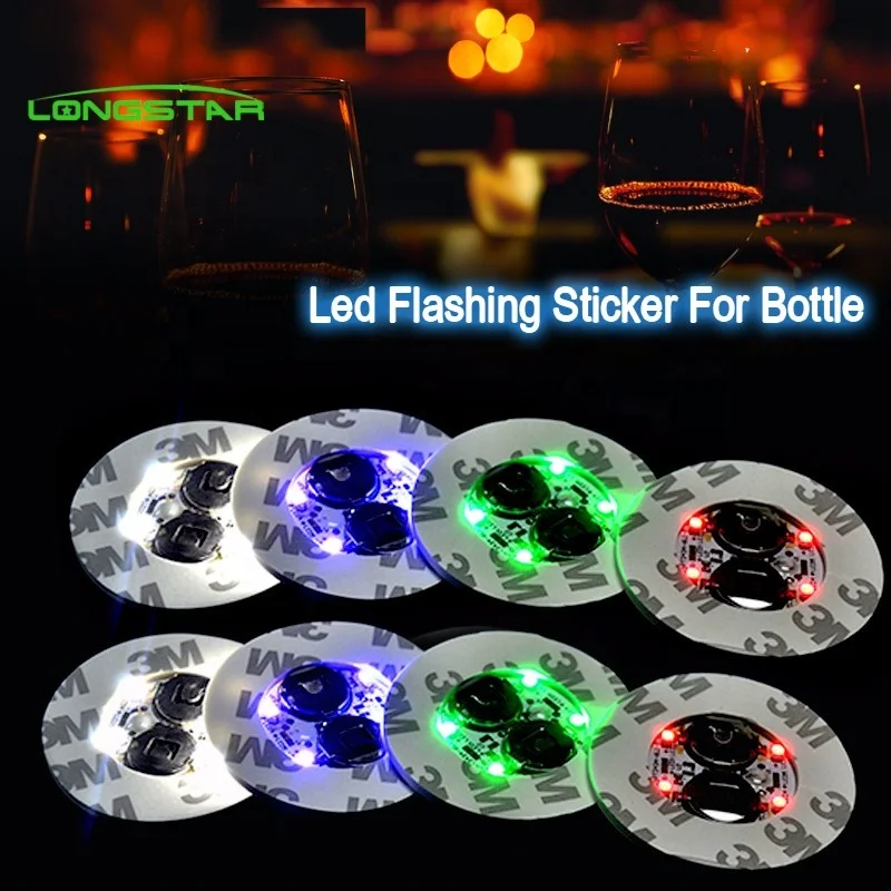 LED Coasters Light UP Coasters LED Bottle Lights Bottle  LED Bar Coaster Bottle Light Sticker For Party Wedding LED sticker