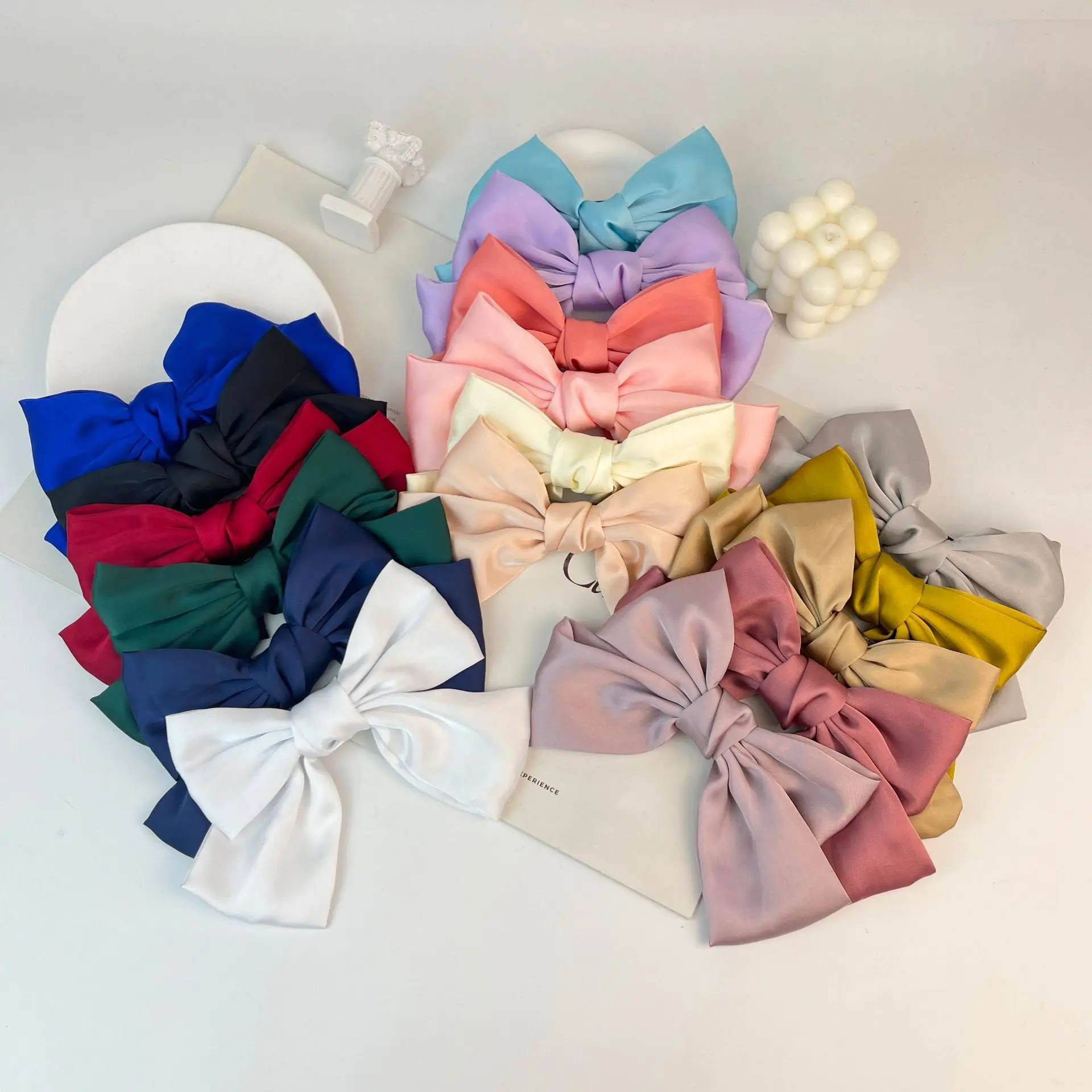 Hair Bows for Women Bow Hair Clips Silky Satin Hair Bows for Girls Neutral Colors  Ribbon Clips for Women