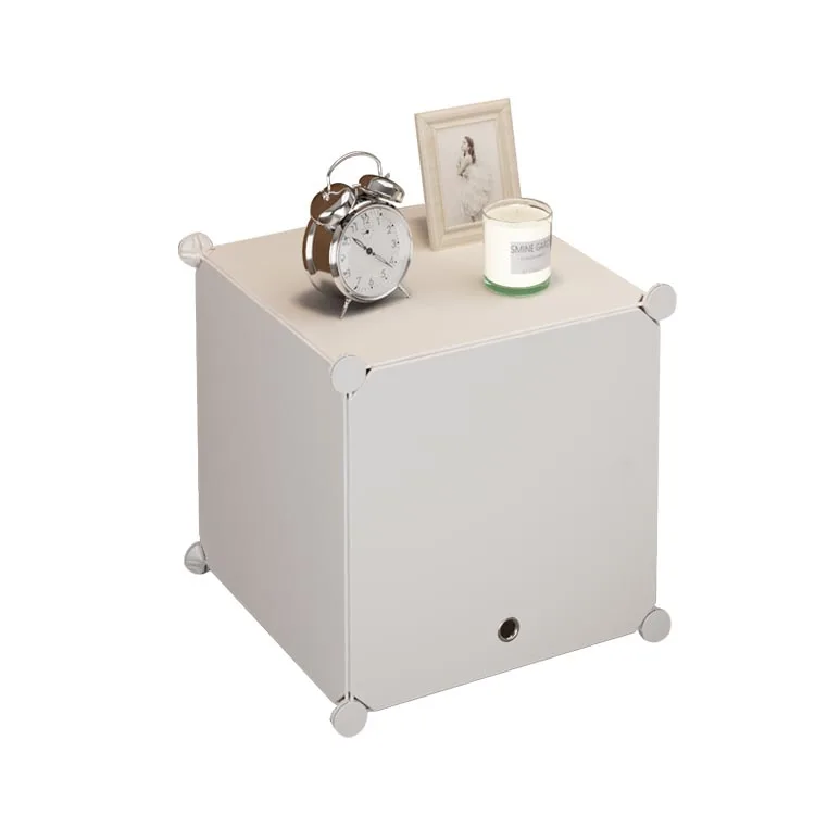 simple style cheap price wholesale PP panel small bedside storage cabinet for living room