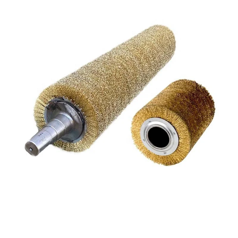 Industrial Cylindrical Spiral Steel Wire Roller Brush with Shaft for Wood/Metal Polishing