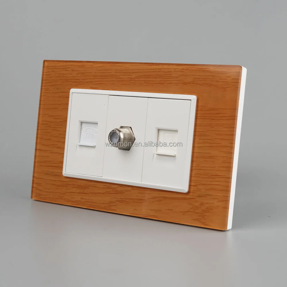 Home Office Hotel TV Socket Wall-mounted 1-gang Outlet Electrical TV Wall Socket