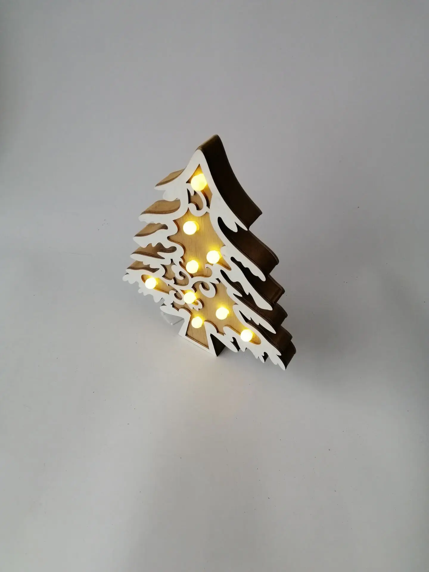 Used Christmas Decorations indoor Wooden Decorative LED Hanging Tree Pendant Lights