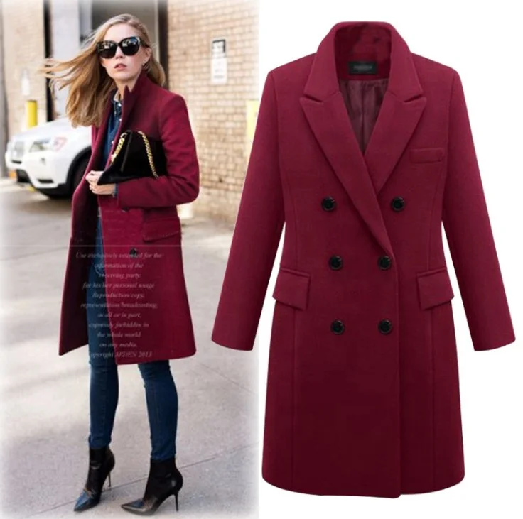 2020 wholesale new model fashion ladies winter jacket woolen overcoat ladies long coats for women