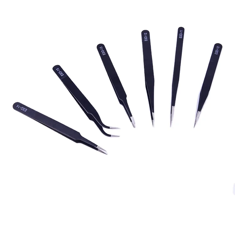 Stainless Steel Tweezers Tool Anti-static Maintenance Electronic Device Vetus Esd Tweezer