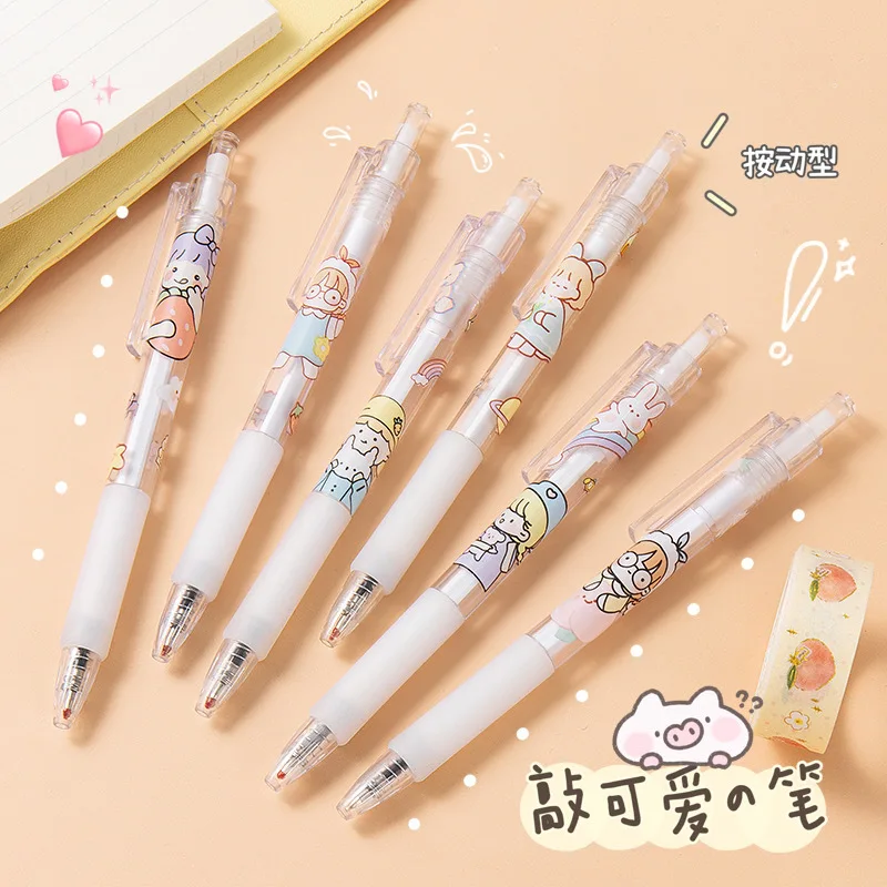 Cute pens Kawaii 0.5mm Black Ink Retractable Gel Pens Kawaii Office School Supplies Kawaii Stationary for Kids, Girls, Boys