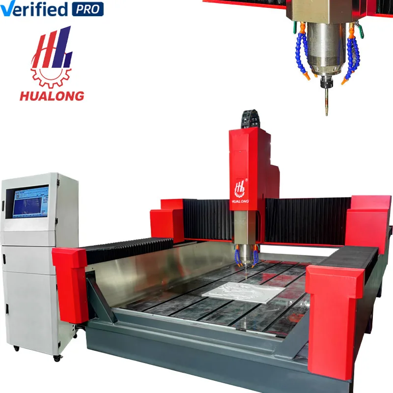 HuaLong Machinery HLSD-1525-1 Automatic Spindle Granite Engraver 3 Axis CNC Router Machine Marble New Condition Core Motor Gear