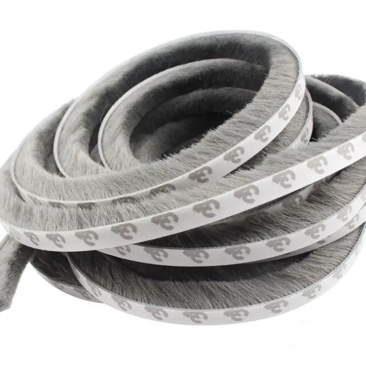 Weatherproof strip for doors and windows, wool top velvet sealing strip